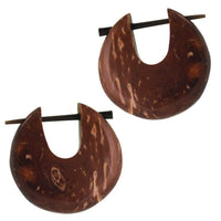 Load image into Gallery viewer, Pin Creolen Holz rund tränenförmig Horn-Pin verschiedene Hölzer 23 mm unisex - chic-net.de
