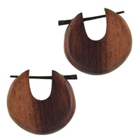 Load image into Gallery viewer, Pin Creolen Holz rund tränenförmig Horn-Pin verschiedene Hölzer 23 mm unisex - chic-net.de
