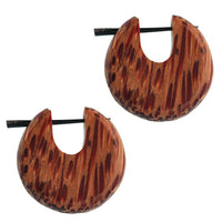 Load image into Gallery viewer, Pin Creolen Holz rund tränenförmig Horn-Pin verschiedene Hölzer 23 mm unisex - chic-net.de
