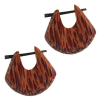 Load image into Gallery viewer, Pin Creolen Holz rund tränenförmig Horn-Pin verschiedene Hölzer 23 mm unisex - chic-net.de
