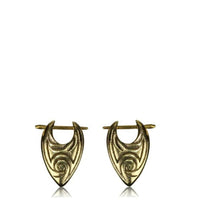 Load image into Gallery viewer, Pin Creolen Messing Brass antik golden verziert handgefertigt Ohrringe - chic-net.de
