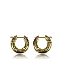 Load image into Gallery viewer, Pin Creolen Messing Brass antik golden verziert handgefertigt Ohrringe - chic-net.de
