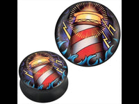 Load image into Gallery viewer, Plug Acryl Leuchtturm Blitze Wellen schwarz Piercing Ohrschmuck - chic-net.de
