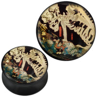 Load image into Gallery viewer, Plug Acryl Paar Boot Tod Skelett beige blau orange schwarz Piercing - chic-net.de
