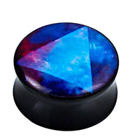 Load image into Gallery viewer, Plug Acryl weiß blau lila Dreieck schwarz Piercing Ohrschmuck - chic-net.de
