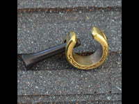 Load image into Gallery viewer, Plug Arangholz Holz Pin Creole Messing gold Dornen - chic-net.de
