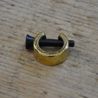 Load image into Gallery viewer, Plug Arangholz Holz Pin Creole Messing gold Dornen - chic-net.de
