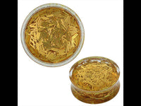 Load image into Gallery viewer, Plug gold Glitzer Streifen Acryl transparent Tunnel Expander Piercing Ohrschmuck - chic-net.de
