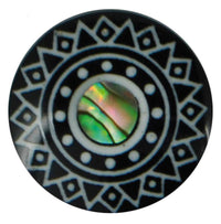 Load image into Gallery viewer, Plug Horn weiße Gravur Paua Abalone Kreis Sternmuster schwarz Piercing - chic-net.de
