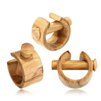 Load image into Gallery viewer, Plug Olivenholz Pin-Creole braun gemasert Holz-Pin Creole - chic-net.de
