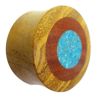 Load image into Gallery viewer, Plug Ringe crushed Türkis Sawoholz Teakholz double flared - chic-net.de
