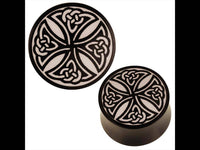 Load image into Gallery viewer, Plug Schwarz Horn Gravur schwarz Knotenmuster Keltisch Tribal Expander - chic-net.de
