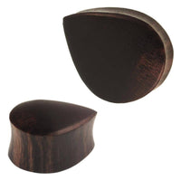 Cargar imagen en el visor de la galería, Plug Sonoholz Träne Tropfen Form dunkelbraun double flared Handarbeit - chic-net.de
