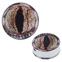 Cargar imagen en el visor de la galería, Plug Tunnel Auge Eidechse Edelstahl Acryl Expander Piercing Chirurgenstahl - chic-net.de
