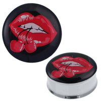 Cargar imagen en el visor de la galería, Plug Tunnel Mund Kirschen Edelstahl Acryl Expander Piercing Chirurgenstahl - chic-net.de
