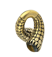Load image into Gallery viewer, Piercing 23g Ohrgewicht Brass 5mm Tigerauge Schraube - chic-net.de

