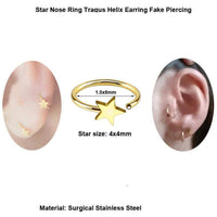 Load image into Gallery viewer, Ring Stern gold Daith Helix Nasen Lippen Ohr Piercing - chic-net.de
