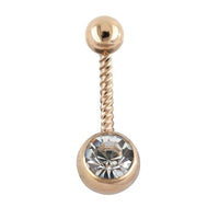 Load image into Gallery viewer, Glitzer Bauchnabel Piercing Zirkonia Edelstahl gedreht - chic-net.de
