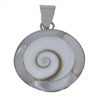 Load image into Gallery viewer, Rund ca. 2,6cm Ø Silberanhänger Shiva Auge eye Anhänger Perlmutt 925er Sterlingsilber - chic-net.de
