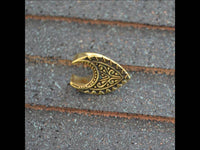 Cargar imagen en el visor de la galería, Saddle Plug antik gold Messing Spalt Muster Tribal - chic-net.de
