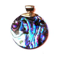 Load image into Gallery viewer, Abalone Perlmutt Muschel Silberanhänger Anhänger Kette 925er Sterling Silber Unisex Schmuck rund Mandel - chic-net.de
