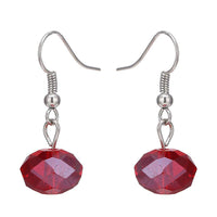 Load image into Gallery viewer, Schmuckset Damen Kette rot Steine silberfarben Ohrringe Perlen flach  rund 50 cm Karabiner - chic-net.de
