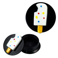 Load image into Gallery viewer, Schraub Plug Acryl Eis am Stil plastisch weiß orange Piercing Ohrschmuck - chic-net.de
