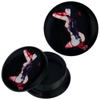 Load image into Gallery viewer, Schraub Plug Acryl hell rot schwarz Frau Strapse Handschuhe nackt Piercing - chic-net.de
