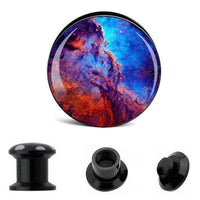 Load image into Gallery viewer, Schraub Plug Acryl Lava Himmel blau rot Tunnel Expander Piercing Ohrschmuck - chic-net.de
