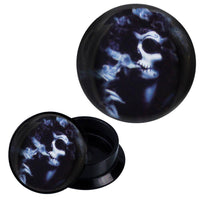 Load image into Gallery viewer, Schraub Plug Acryl schwarz weiß grau Candy Skull Rauch Frau Piercing - chic-net.de
