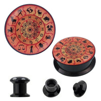 Load image into Gallery viewer, Schraub Plug Acryl Sternzeichen Kreise Symbole Tunnel Expander Piercing Ohrschmuck - chic-net.de
