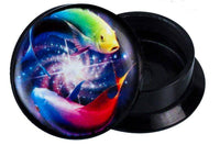 Load image into Gallery viewer, Schraub Plug Acryl Weltall Strudel bunte Koi Karpfen Piercing Ohrschmuck - chic-net.de
