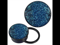 Load image into Gallery viewer, Schraub Plug Tunnel Acryl schwarz blauer Glitzer Piercing Ohrschmuck - chic-net.de
