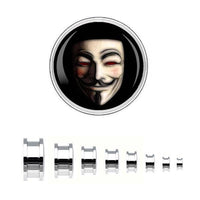 Load image into Gallery viewer, Schraub Plug Tunnel Edelstahl Rand Anonymous Acryl Expander Piercing Chirurgenstahl - chic-net.de
