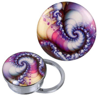 Load image into Gallery viewer, Schraub Plug Tunnel silbern Edelstahl bunte Spiralen Acryl Piercing - chic-net.de
