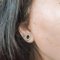 Load image into Gallery viewer, Schraubplug Metalltunnel Tunnel Chirurgenstahl dünn Edelstahl Plug silberfarben Glitzersteine Expander Piercing - chic-net.de
