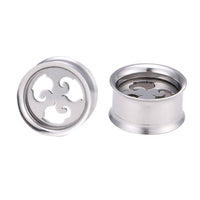 Load image into Gallery viewer, Schraubplug Tunnel Edelstahl silber geschwungenes Muster - chic-net.de
