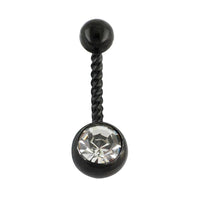 Load image into Gallery viewer, Glitzer Bauchnabel Piercing Zirkonia Edelstahl gedreht - chic-net.de

