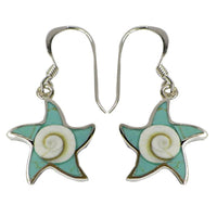 Load image into Gallery viewer, Seestern Ohrringe Shiva-Auge eye türkis Kunstharz 925er Silber Ohrhänger Shivaauge - chic-net.de
