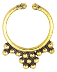 Cargar imagen en el visor de la galería, Septum Fake Piercing Nasenringe Blume Spitzen Messing goldfarben antik exotisch - chic-net.de
