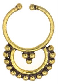 Load image into Gallery viewer, Septum Fake Piercing Nasenringe Punktebogen Messing goldfarben antik exotisch - chic-net.de
