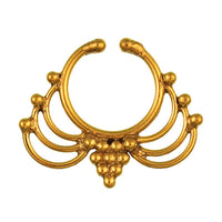 Cargar imagen en el visor de la galería, Septum Fake Piercing Nasenringe Traube Bögen Messing golden nickelfrei antik - chic-net.de
