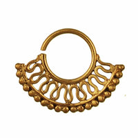Cargar imagen en el visor de la galería, Septum Nasenringe Piercing Windungen Punkte Messing 1 mm golden antik Ohrring exotisch - chic-net.de
