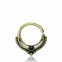 Load image into Gallery viewer, Septum Piercing Nasenring Messing Silber Spitze 1mm - chic-net.de
