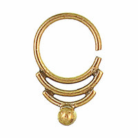 Load image into Gallery viewer, Septum Piercing Nasenringe Bögen Kugel Messing Tribal goldfarben nickelfrei antik exotisch Ohrring - chic-net.de
