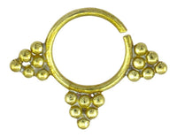 Cargar imagen en el visor de la galería, Septum Piercing Nasenringe drei Spitzen Messing Tribal goldfarben nickelfrei antik exotisch Ohrring - chic-net.de
