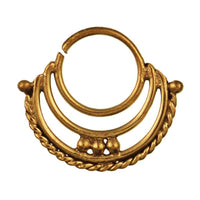 Load image into Gallery viewer, Septum Piercing Nasenringe große Bögen Seil Messing 1 mm golden antik Ohrring exotisch - chic-net.de
