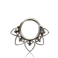 Load image into Gallery viewer, Septum Piercing Nasenringe Herzbögen Spiralbogen Messing silbern nickelfrei 1 mm Ohrring - chic-net.de
