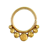 Cargar imagen en el visor de la galería, Septum Piercing Nasenringe Kreis Kugeln Messing Tribal goldfarben nickelfrei antik Ohrring - chic-net.de
