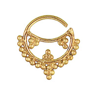 Cargar imagen en el visor de la galería, Septum Piercing Nasenringe Punkte Sichel Spitzen Messing Tribal goldfarben nickelfrei antik Ohrring - chic-net.de
